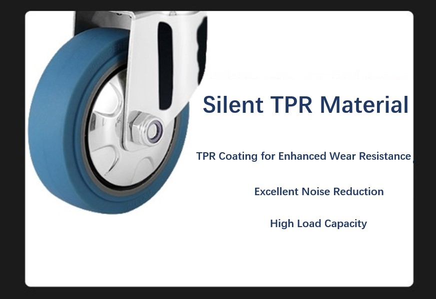 Stainless steel caster 100kg Heavy-Duty Stainless Steel Caster | 100-150kg Load Capacity, 3"-5" TPR Wheels | OEM & Wholesale