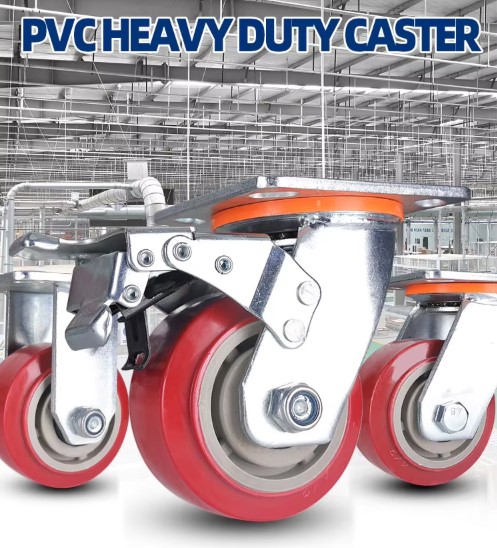 Heavy Duty Casters Heavy Duty Industrial Casters - Rigid Type with 4/5/6/8 Inch Solid PU Wheels