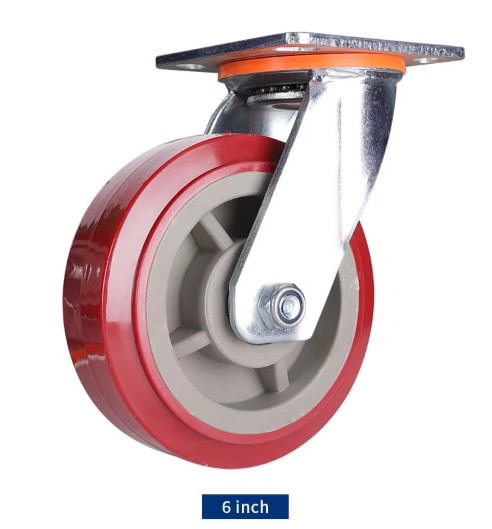 Heavy Duty Casters Heavy Duty Industrial Casters - Swivel Type with 4/5/6/8 Inch Solid PU Wheels