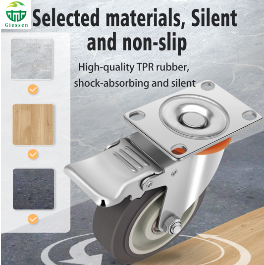 Heavy Duty Casters and Wheels Heavy-Duty Industrial Casters - High Capacity 4, 5, 6, 8 Inch Swivel Wheels with Brake