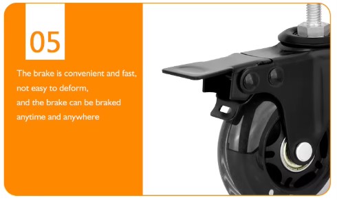 3 Inch Transparent Caster Wheels for Office And Game Chairs Customizable 3-Inch PU Wheels with Transparent Plated Bracket for Office And Game Chairs