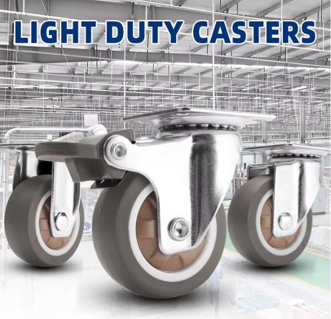 Quiet TPR Casters Mini Thermoplastic Rubber Swivel Caster Wheels Low Noise for Trolley Laundry Home Use