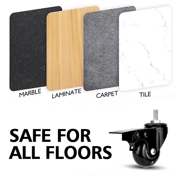 PU Swivel Casters with Brake for Furniture 2-Inch PU Swivel Caster Wheels with Brake, Heavy Duty Furniture Casters for Office Chair & Industrial Use