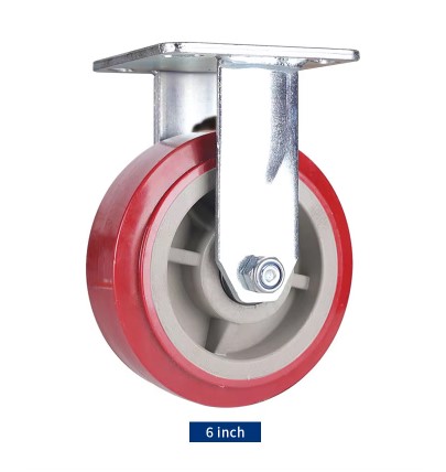Heavy Duty Casters Heavy Duty Industrial Casters - Rigid Type with 4/5/6/8 Inch Solid PU Wheels