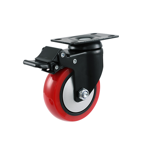 2.5/3/4/5-inch medium and light industrial casters, mechanical casters, polyurethane industrial casters, anti-static industrial casters, 4-inch 120kg medium casters, with brakes