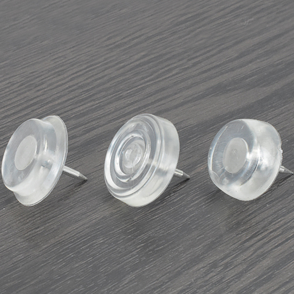 Round silicone nails, plastic transparent furniture foot nails, foot pads, table chairs, stools, anti-slip and silent floor foot nails, foot nail wholesaler