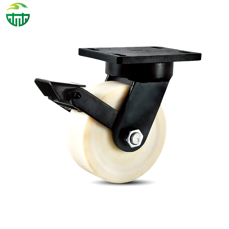 Super Heavy Duty Nylon Caster Wheels – White Industrial Cart Castors 4/5/6/8/10/12 Inch, Load Capacity 2.5 Tons+