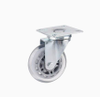 3-inch Transparent PU Office Chair Caster Wheels - Universal Plate Mount Furniture Casters