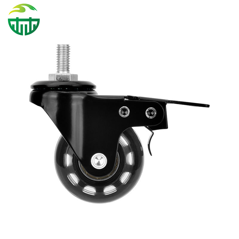 2-Inch PU Swivel Caster Wheels with Brake, Heavy Duty Furniture Casters for Office Chair & Industrial Use