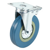 PVC Medium-Sized Gray Rubber Caster Wheel with Brakes
