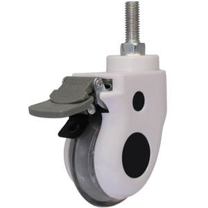 Threaded Stem Double Wheels Medical Caster for Hospital Medical Castors Wheels Screw Brake PU Dual Axle Model