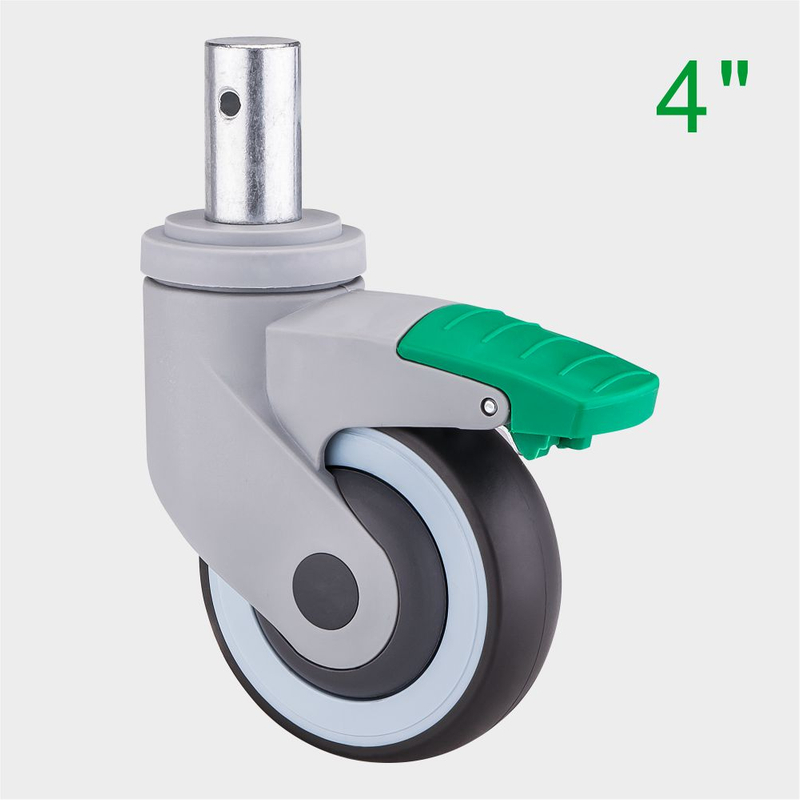 OEM 4 Inch Green TPR Medical Swivel Caster Wheel for Hospital Beds Supplier
