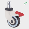 OEM 4 Inch Red TPR Medical Swivel Caster Wheel for Hospital Beds Supplier