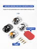 0.5 Inch Nylon Mini Swivel Caster Wheel Set with Screw Bag, Non-Punch Adhesive, Ideal for Furniture and Bathroom Use