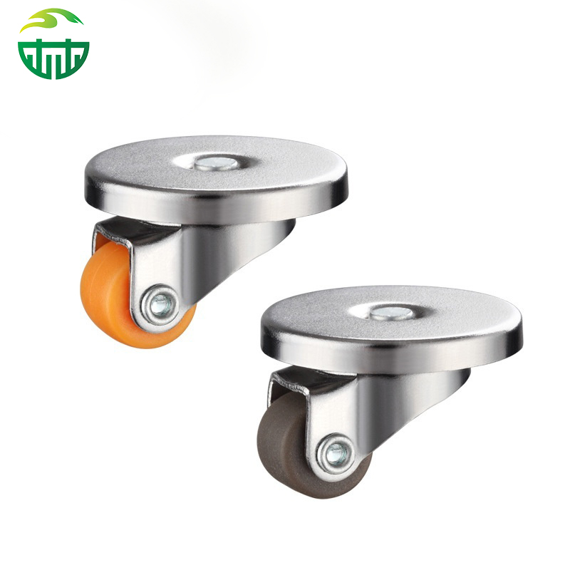 0.5-Inch Silent Universal Furniture Casters – Punch-Free Adhesive, Rubber Bullseye, Plastic Steering for Bathroom, Storage, and Mobile Furniture