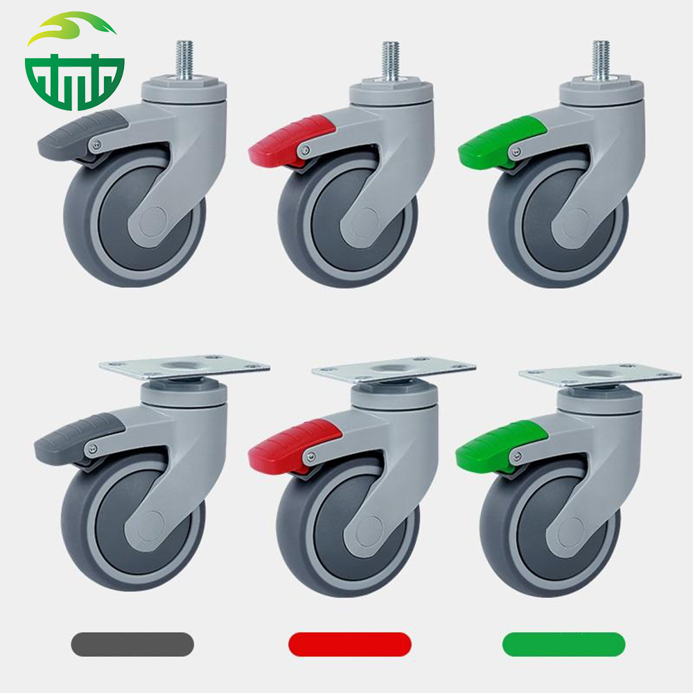  Edit Threaded Rod Soft TPR Medical Swivel Caster Wheel, Suitable for Hospital Beds