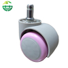 Durable Twin-Wheel Plastic Chair Casters Swivel Threaded Stem for Office Chair and Pink Children's Chair Casters