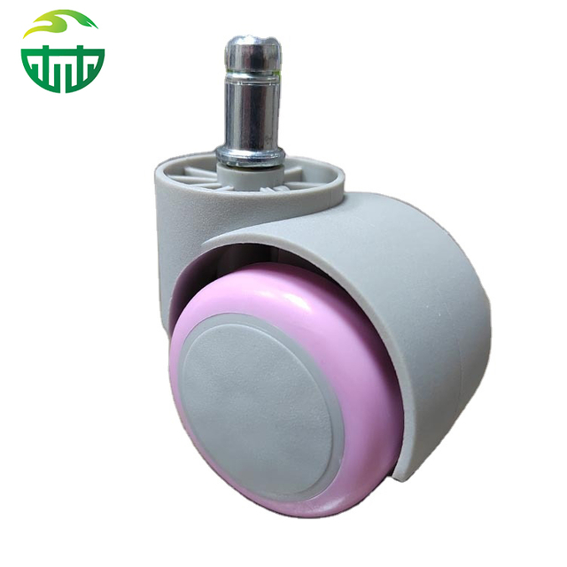 Durable Twin-Wheel Plastic Chair Casters Swivel Threaded Stem for Office Chair and Pink Children's Chair Casters