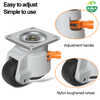 Heavy Duty Universal Fuma Caster Wheel, Steel & Iron, Rubber Swivel, Adjustable Handle, Linkage