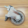 3-inch Transparent PU Office Chair Caster Wheels - Universal Plate Mount Furniture Casters