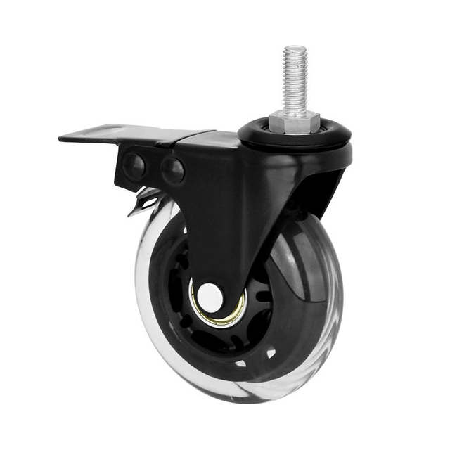 Customizable 3-Inch PU Wheels with Transparent Plated Bracket for Office And Game Chairs