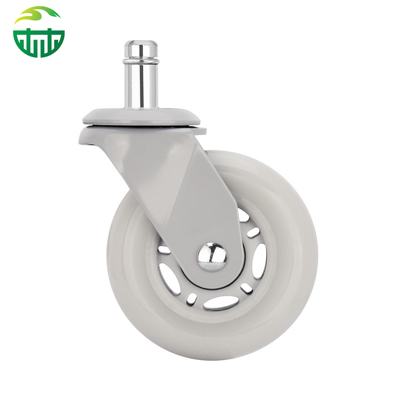 Customizable 3-Inch PU Wheels with Gray Plated Bracket for Office And Game Chairs