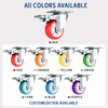 Medium-Duty Swivel Casters with 3/4/5 Inch Red PVC Wheels for Industrial And Commercial Use
