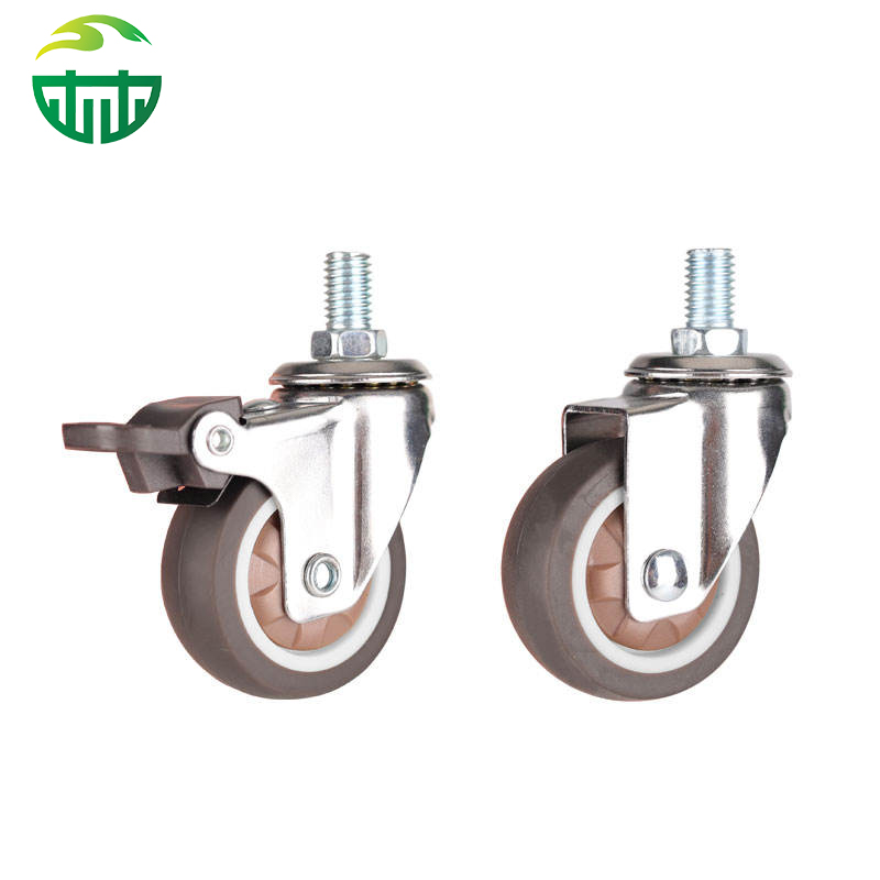 Mini Thermoplastic Rubber Swivel Caster Wheels Low Noise for Trolley Laundry Home Use