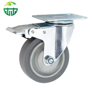M12 Threaded Stem Caster with 125mm Non-Marking TPR Wheel - For Medical Equipment And Food Safe Service Carts