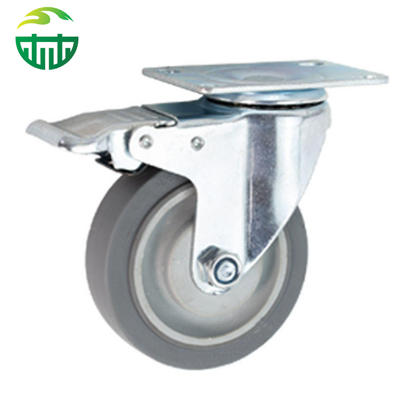 M12 Threaded Stem Caster with 125mm Non-Marking TPR Wheel - For Medical Equipment And Food Safe Service Carts