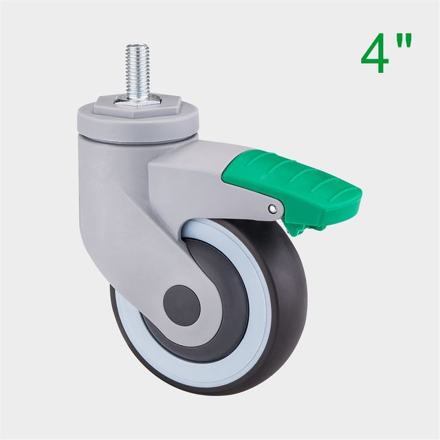 OEM 4 Inch Green TPR Medical Swivel Caster Wheel for Hospital Beds Supplier