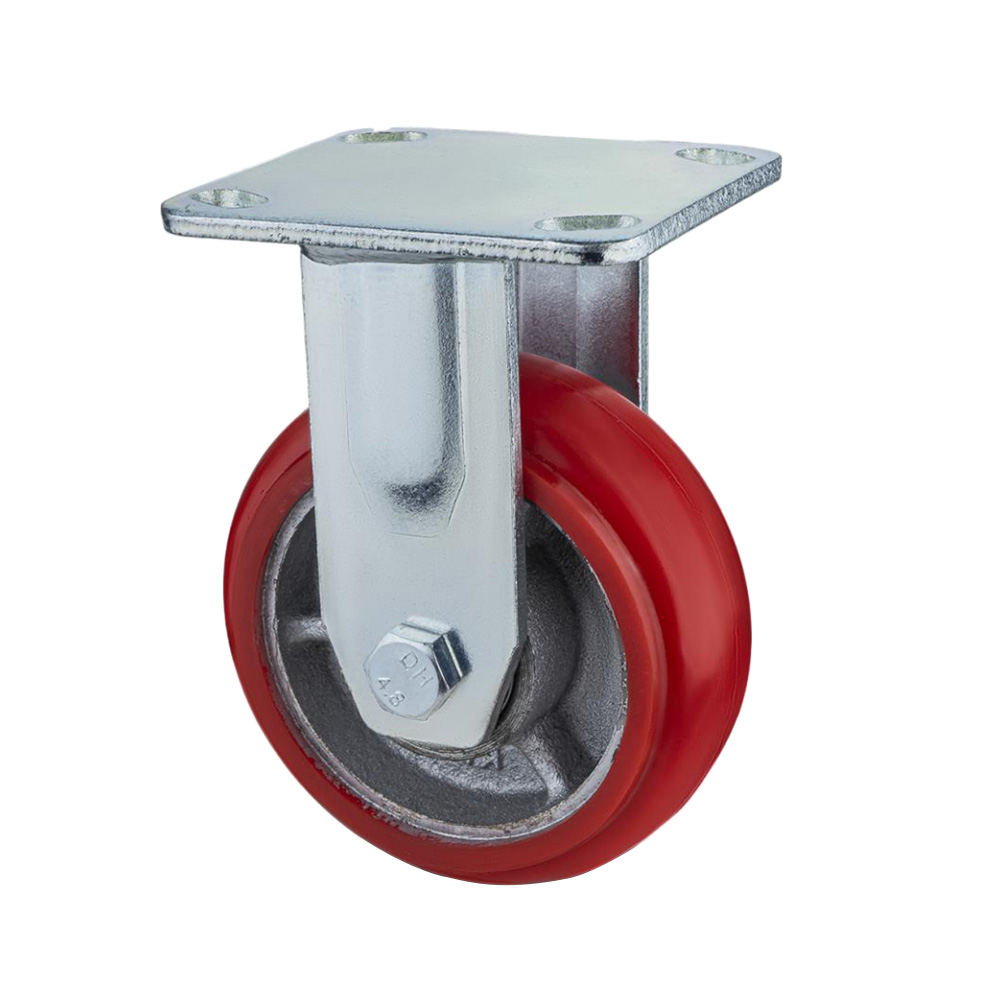 Swivel cast iron rubber industrial caster 4-inch/5-inch/6-inch/8-inch ‌Heavy-duty cast iron core TPU casters TPU-coated cast iron industrial casters‌