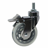 Chromium threaded brake medical casters, 3-inch hospital medical casters, industrial PU transparent wheels, silent and wear-resistant casters