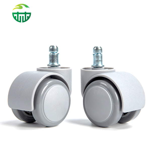 Durable Twin-Wheel Plastic Chair Casters Swivel Threaded Stem for Office Chair Casters