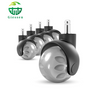 Hot Sell 2 Inch 50 Mm Replaceable PU Yellow Color Ball Furniture Office Chair Caster Wheel for Gaming Chair Roller