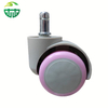 Durable Twin-Wheel Plastic Chair Casters Swivel Threaded Stem for Office Chair and Pink Children's Chair Casters