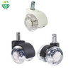 2-Inch Swivel Twin-Wheel Chair Caster Wheel, Transparent White PU for Bathroom