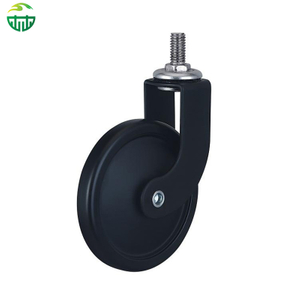 3 Inch Black Threaded Stem Rubber Wheel for Dining, Hotel Restaurant Trolleys