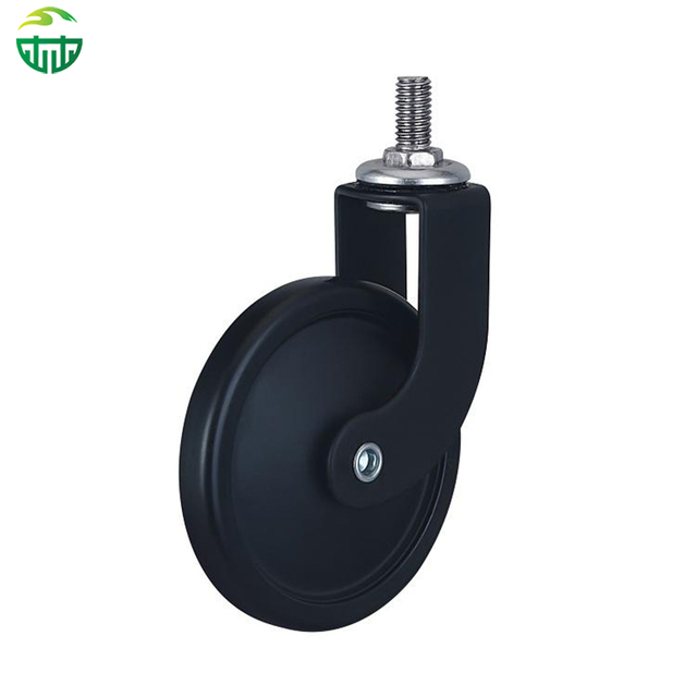 3 Inch Black Threaded Stem Rubber Wheel for Dining, Hotel Restaurant Trolleys