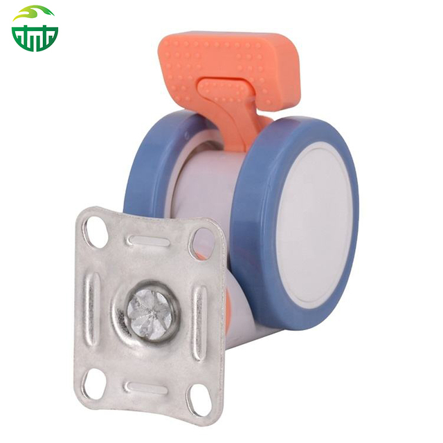 Luxury Silent Medical Double Piece Flat Bottomed Universal Rotate Top Plate Caster