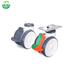Medical Twin Wheel Casters for Hospital Trolleys - 4/5 Inch, 125KG Load Capacity, Flat Plate Model