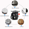 Footmaster Caster Black Leveling Casters Wheel Adjustable Height Casters Wheel for Industrial Equipment