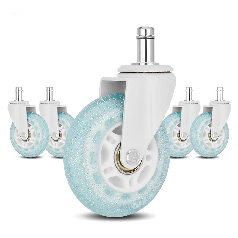 ODM 3inch PU Wheels with Plated Bracket for Office And Game Chairs Supplier