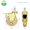 Customizable 3-Inch PU Caster Wheel with Golden Plated Bracket for Office & Game Chairs