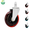 Customizable 3-Inch PU Caster Wheel with Red Plated Bracket for Office And Game Chairs
