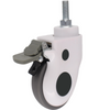 Gray Threaded Stem Wheels Medical Caster 4inch for Hospital Medical Castors Wheels Screw Brake 