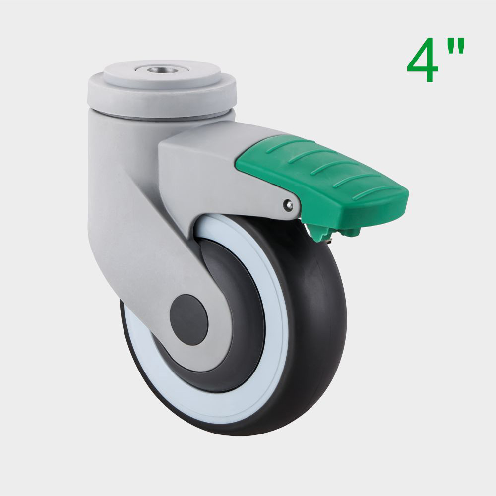OEM 4 Inch Green TPR Medical Swivel Caster Wheel for Hospital Beds Supplier