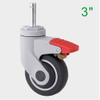 ODM 3 Inch Red TPR Medical Swivel Caster Wheel for Medical Trolleys Supplier