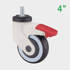 OEM 4 Inch Red TPR Medical Swivel Caster Wheel for Hospital Beds Supplier