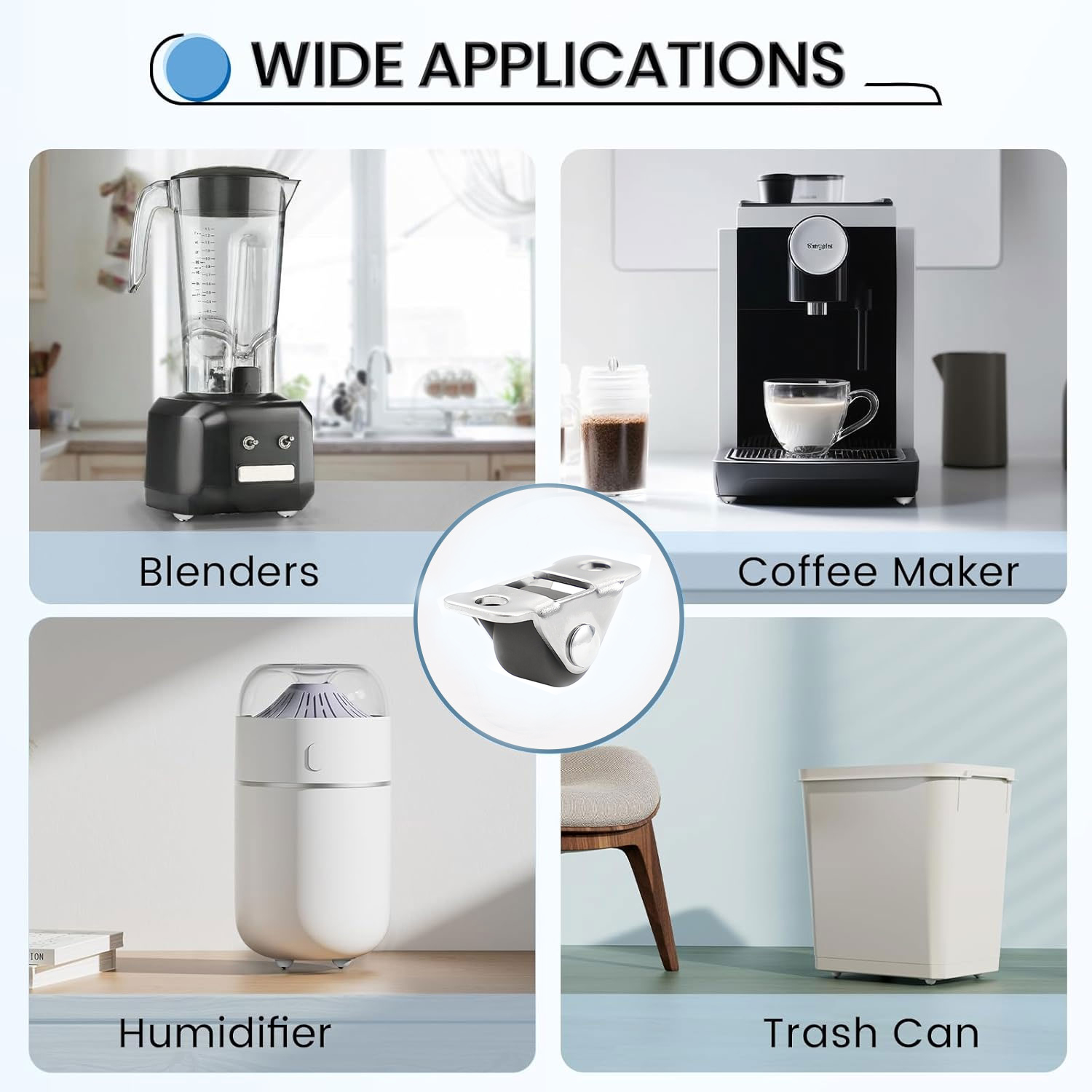 0.5-Inch Directional Furniture Casters for Drawers, Trays, Trash Cans, Storage Boxes, and Laundry Baskets